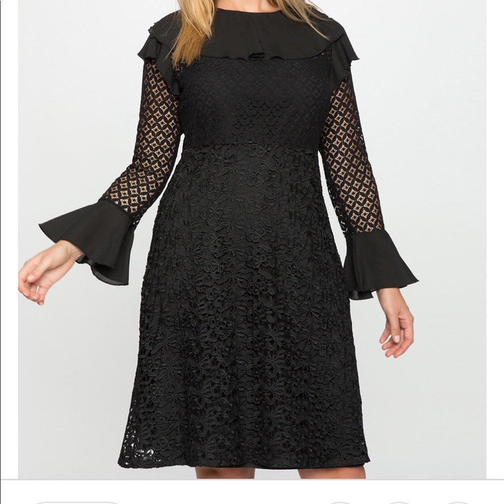 Eloquii Ruffle and Lace Detail dress